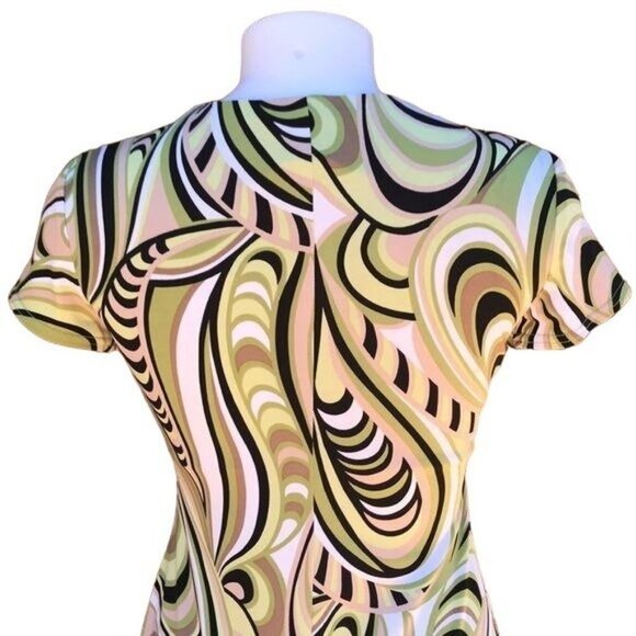 Vintage Y2K SL Fashions Maxi Sage Green Black Dress Size 4 - Picture 6 of 8